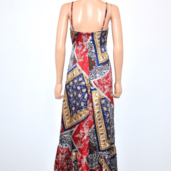 STUNNING Custom Made Silky Maxi Dress! - Picture 8 of 11